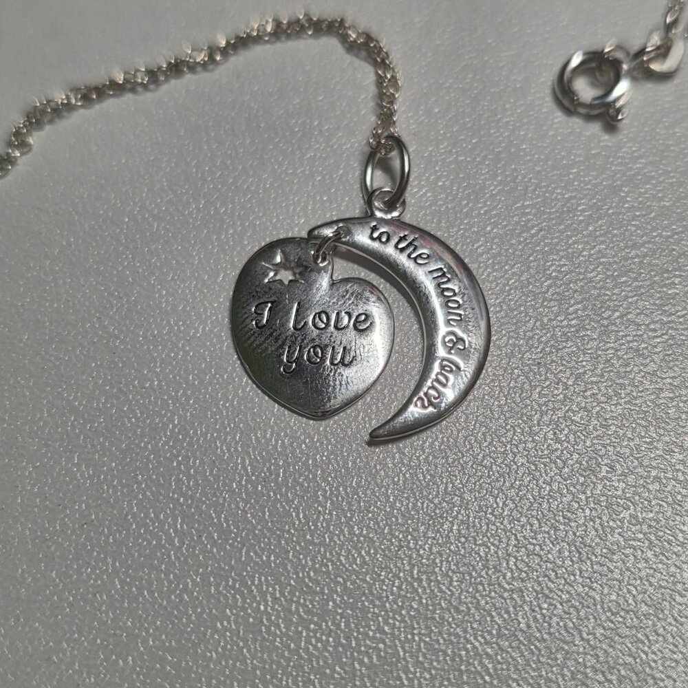 Sterling Silver I love you to the moon & back Avon Necklace 18"